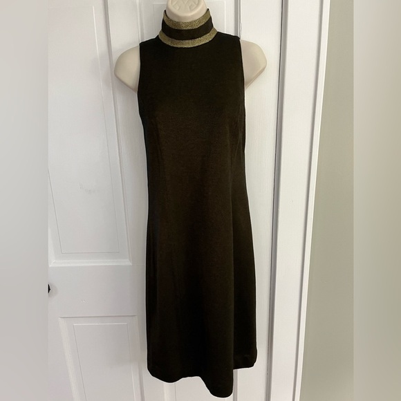 Vintage Christine Jaguin Mock Neck Sleeveless MIDI Dress Matching Coat Size 4 - Picture 2 of 16